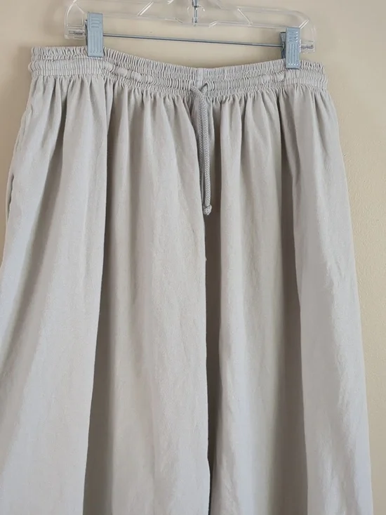15" Across The Waist Everybody.World Cotton Drawstring Pull-On Wide Leg Pants - Picture 2 of 9